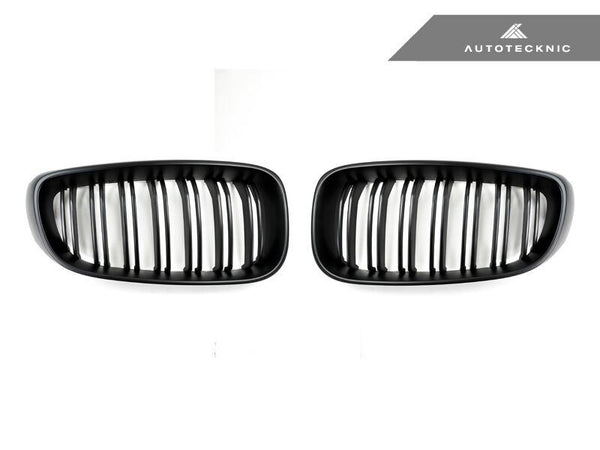 AutoTecknic Replacement Dual-Slats Stealth Black Front Grilles BMW F34 3-Series Gran Turismo
